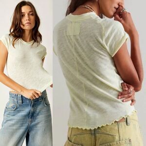 Free People We The Free Be My Baby Tee lime sorbet size M NEW